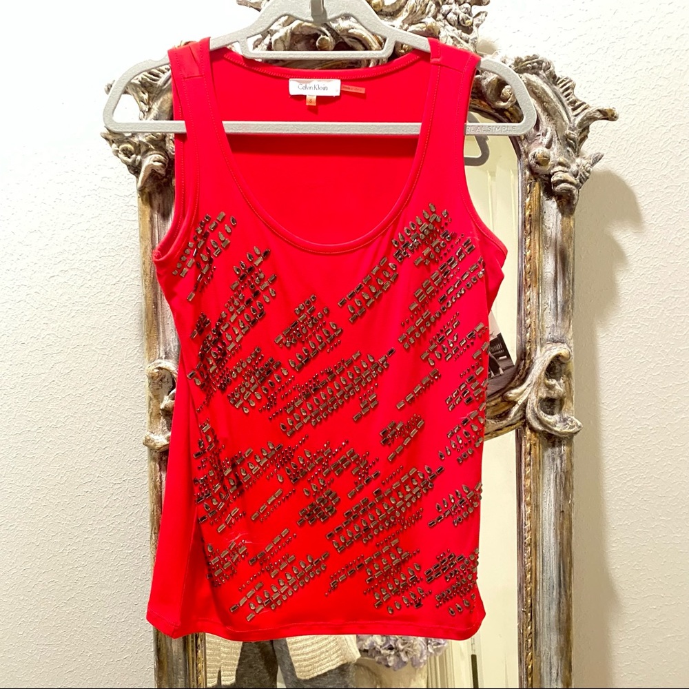 Calvin Klein Red Studded Top